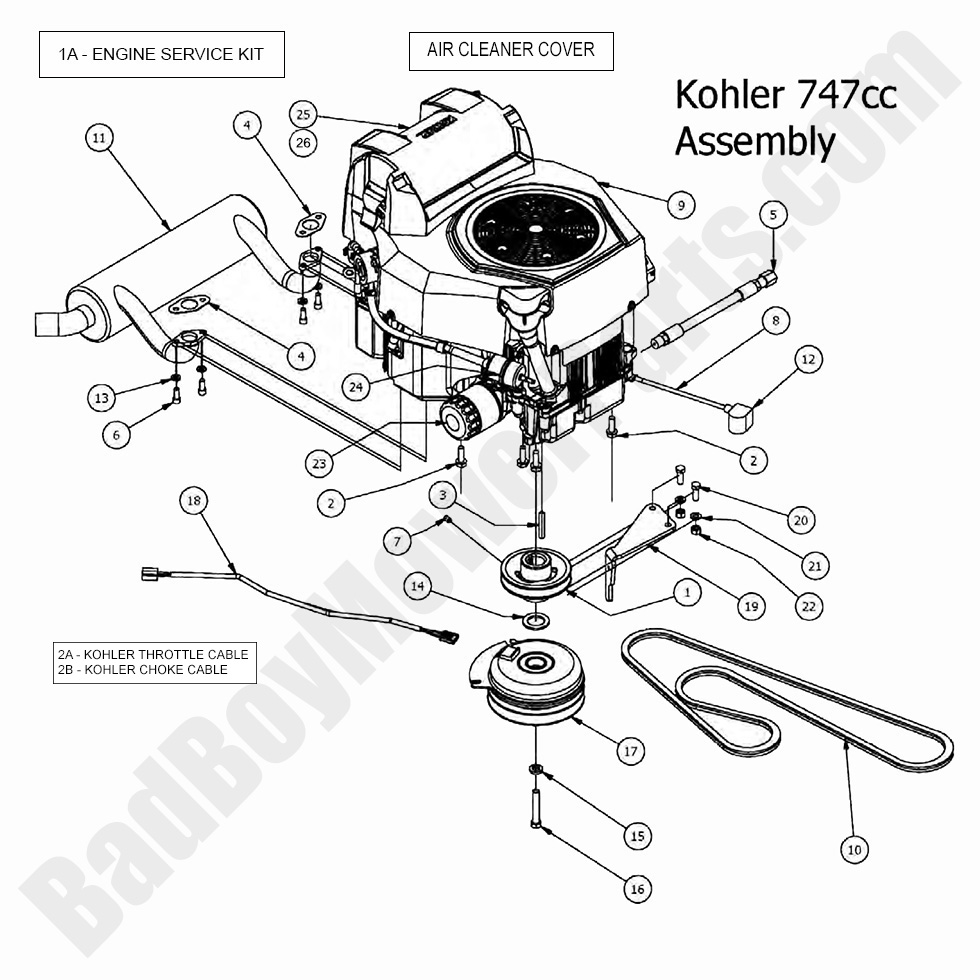 1623 - Bad Boy Mower Parts Lookup > 2017 > Outlaw & Outlaw Extreme > Engine - Kohler ZT740